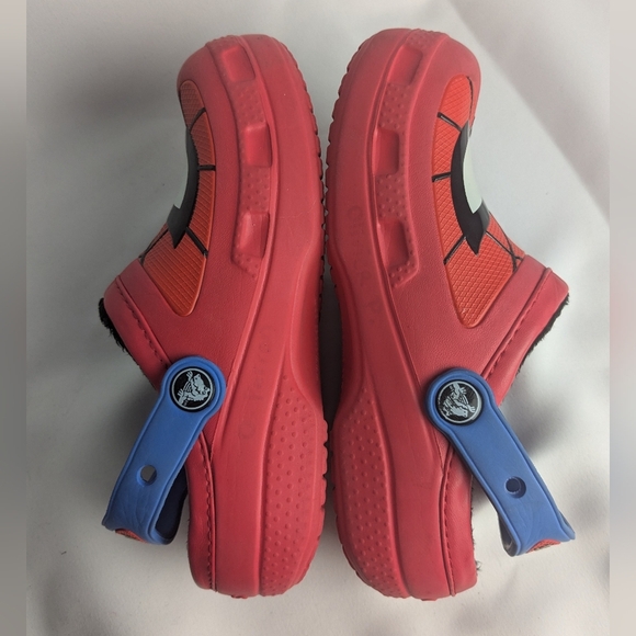 Crocs Sabots Kids Creative Spiderman Fuzz Lined Soft Interior Size 1 J - Picture 5 of 8